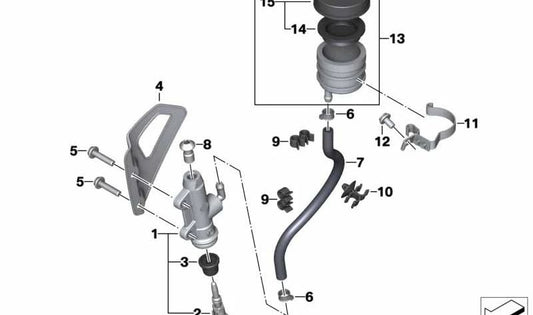 Varilla de presión OEM 34317710504 para motos BMW Motorrad R nineT, R nineT Pure, R nineT Scrambler, R nineT Racer, R nineT Urban G/S. Original BMW Motorrad.