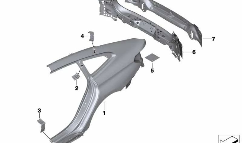 Refuerzo interior pilar C izquierdo OEM 41007437603 para BMW G32 620d, 620d xDrive, 630d. Compatible con modelos desde 2017 hasta 2024. Pieza original BMW.