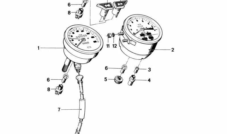 Reloj de cuadro de instrumentos OEM 62141243581 para BMW E23, E24, E28. Original BMW.