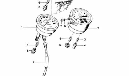 Reloj de cuadro de instrumentos OEM 62141243581 para BMW E23, E24, E28. Original BMW.