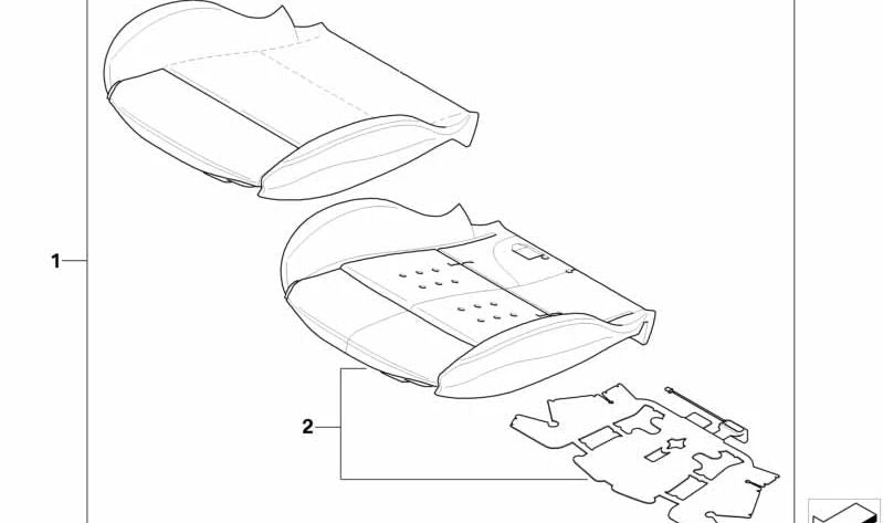 Cojín de asiento de cuero OEM 52108037950 para BMW E85, E86. Original BMW.