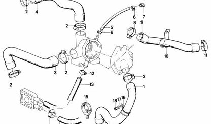Manguera de refrigerante OEM 11531278045 para BMW E28. Original BMW.