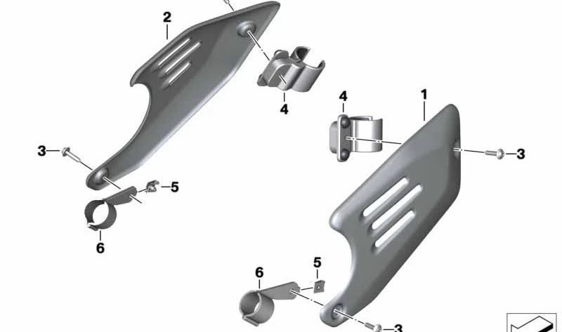 Soporte de cubierta del silenciador de admisión OEM 77318564900 para BMW Motorrad R nineT, R nineT Pure, R nineT Scrambler, R nineT Racer y R nineT Urban G/S. Original BMW Motorrad.