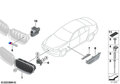 Emblema para varios modelos/series de BMW (OEM 51138059945). Original BMW.