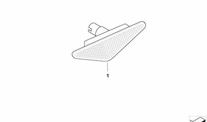 Piloto intermitente lateral izquierdo OEM 63136920685 para BMW E46. Original BMW.