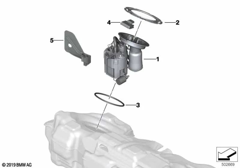 Transfer unit for BMW 2 Series G42, 3 Series G20, G21, G28, 4 Series G22, G23, G26 (OEM 16117473447). Original BMW.
