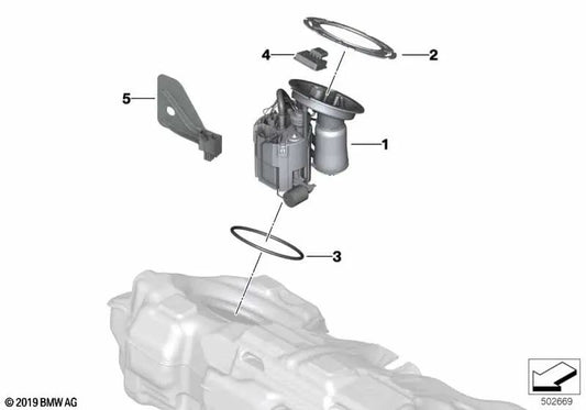Unità di revisione per BMW 2 G42 Series, Serie 3 G20, G21, G28, 4 G22, G23, G26 (OEM 16117473447). BMW originale.