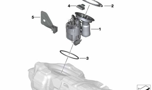 Bomba de combustível OEM 16117473444 para BMW G42, G20, G21, G28, G22, G23, G26. BMW originais.