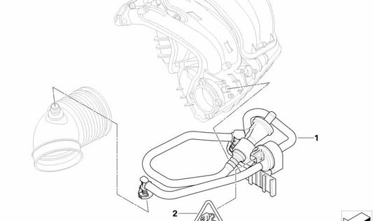 Bomba de vacío con tuberías OEM 11617580782 para BMW E81, E87, E90. Original BMW.