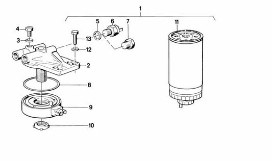 Kraftstofffilter für BMW 3 E30 -Serie (OEM 13322240802). Original BMW