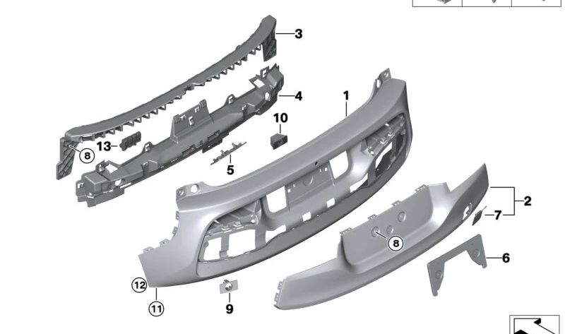 Right foam part for BMW I01N (OEM 51128491466). Original BMW