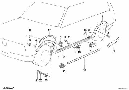 Front right cover for BMW E30 (OEM 51711962078). Original BMW