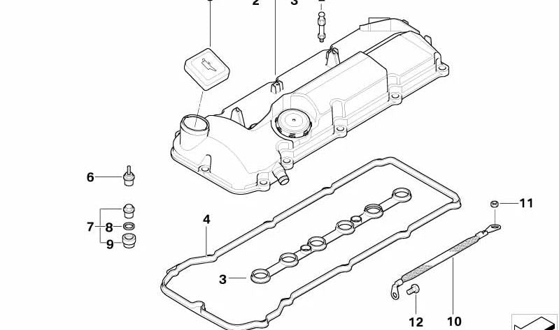 Junta de goma OEM 11121437395 para BMW E36, E46, E34, E39, E60, E61, E32, E38, E65, E66, E31, E83, E53, Z3, E85, E86, E52. Original BMW.