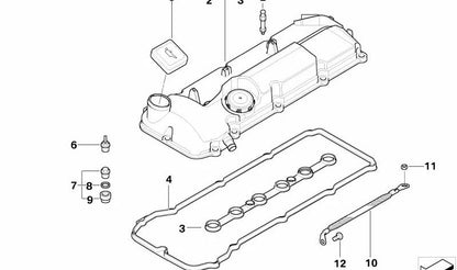 Junta de goma OEM 11121437395 para BMW E36, E46, E34, E39, E60, E61, E32, E38, E65, E66, E31, E83, E53, Z3, E85, E86, E52. Original BMW.