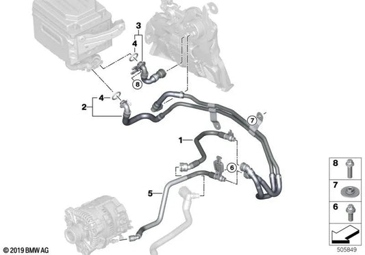 Leitung StarterGenerator para BMW 3 G20 Series, G20N, G21, G21N, 4 G22 Series, G23, G26 (OEM 17128742083). BMW original