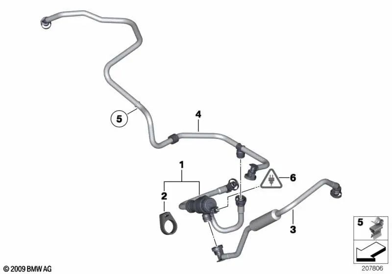 Vakuumpumpe mit Rohren für BMW F25, F26 (OEM 13907601507). Original BMW