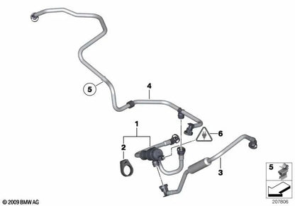 Vakuumpumpe mit Rohren für BMW F25, F26 (OEM 13907601507). Original BMW