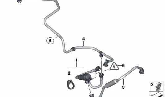 Tubo de ventilación del depósito OEM 13907649951 para BMW X5 F15 xDrive35i y BMW X6 F16 xDrive35i. Compatible con motores N55. Original BMW.