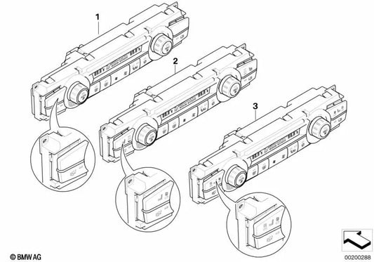 Hohe automatische Klimaanlagenregeleinheit für BMW X5 E70, E70N und X6 E71, E72 (OEM 64119310448). Original BMW.