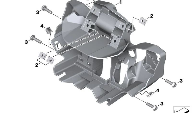 Support de garniture avant OEM 46638403876 pour motos BMW F 900 XR, F 900 XR 25, F 900 XR A2. BMW Motorrad d'origine.