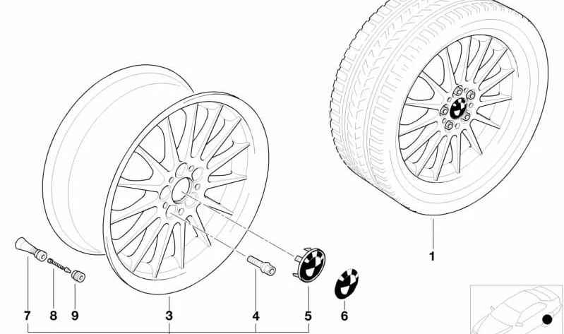 Lightlegierungsräder 7JX15 ET47 OEM 36111093824 für BMW E36 {318i, 318is, 318ti, 323i}. Original BMW.