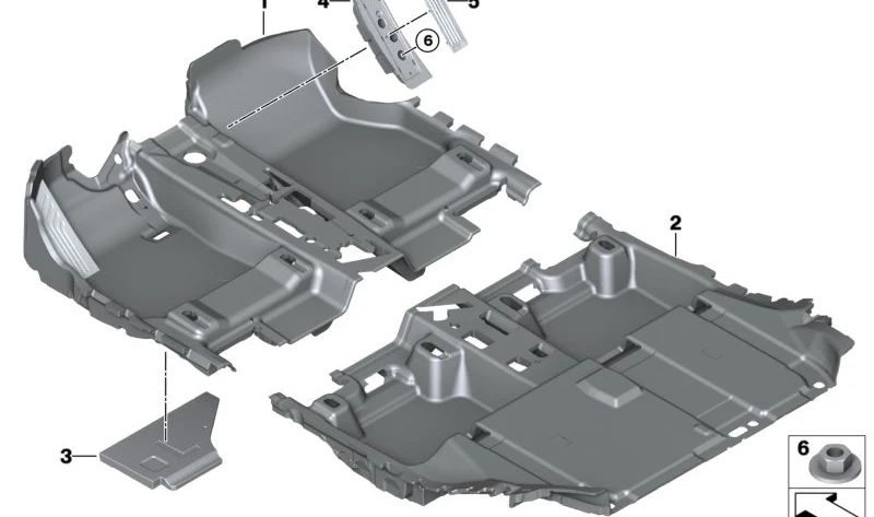 Cubierta inferior trasera OEM 51477952109 para BMW Serie 2 U06 (216i, 218i, 218d, 220d) {todos los modelos compatibles}. Pieza original BMW.