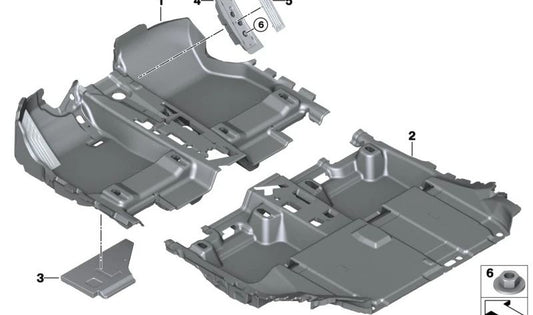 Cubierta inferior trasera OEM 51477952109 para BMW Serie 2 U06 (216i, 218i, 218d, 220d) {todos los modelos compatibles}. Pieza original BMW.