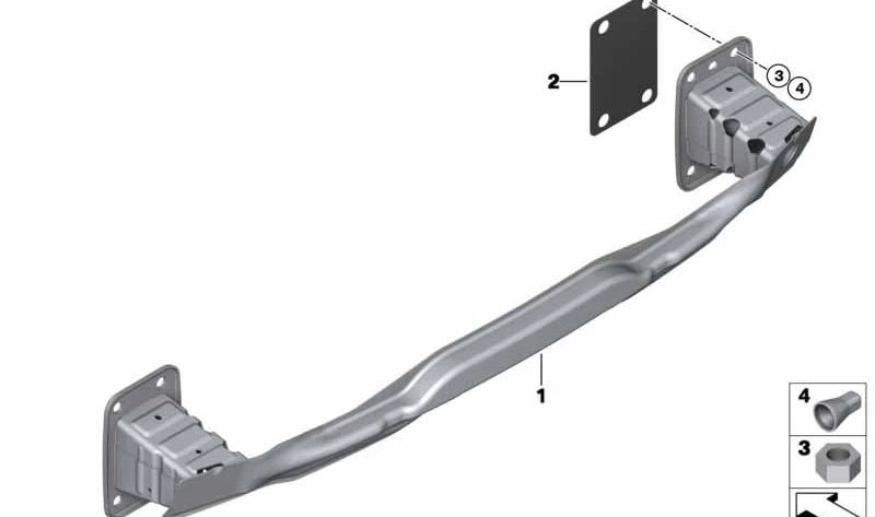 Soporte trasero paragolpes OEM 51127315962 para BMW X5 y X6 {F15,F85,F16,F86}. Compatible con modelos sDrive y xDrive. Recambio original BMW.