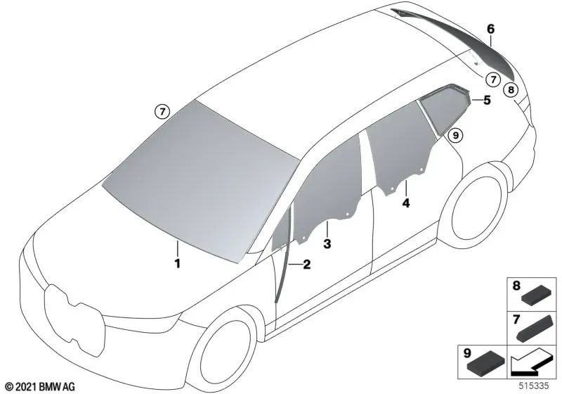 Gauche à gauche à gauche pour BMW I20 (OEM 51339448769). BMW d'origine