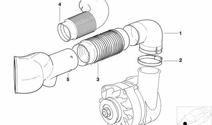 Fuelle de goma OEM 12311710514 para BMW E34 y E32. Compatible con modelos 520i con motores M20 y M50. Pieza original BMW.