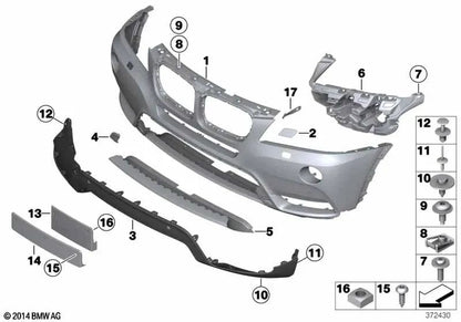Juego de cubiertas tapitas lavafaros imprimadas para BMW F25. Original BMW.