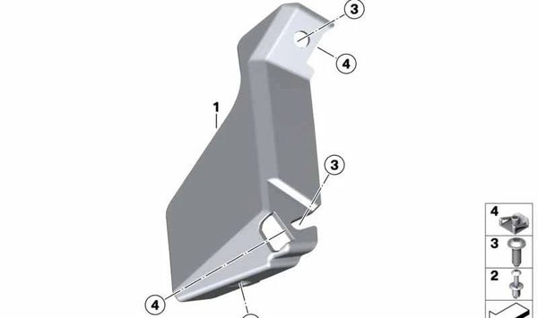 Remate interior derecho OEM 46637724728 para motos BMW S 1000 RR (K46), HP4 (K42). Original BMW Motorrad.