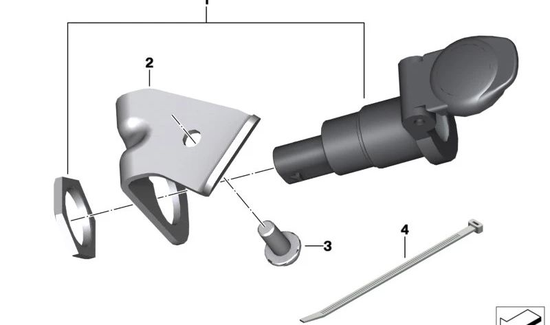 Soporte toma de corriente adicional OEM 77538409395 para BMW Motorrad S 1000 XR (K69, 0E51, AE7) 2018-2023. Original BMW Motorrad.