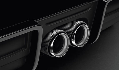 Embellecedor trasero del tubo de escape JCW en carbono OEM 18302349677 para MINI F56, F55, Clubman F54, Cabrio F57, Countryman F60… y más. Original MINI.