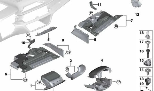 Guanterita lado conductor color blanco marfil OEM 51459367850 para BMW G11 y G12. Original BMW.