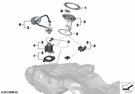 Kit de reparo do regulador de pressão para BMW F01, F02, F02N (OEM 16117217253). BMW original