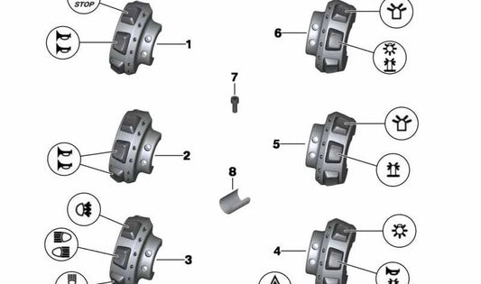 Interruptor adicional esquerdo OEM 61318550155 para motocicletas BMW R1200RT, R900RT. Originais BMW Motorrad.
