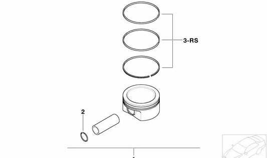 Juego de pistones OEM 11257520131 para MINI R50, R52, R53, One, Cooper, Cooper S (2000-2006). Original MINI.
