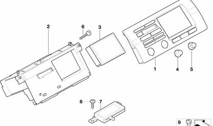 Botón de control para monitor de radio OEM 65528384684 para BMW E46, E53, E38, E39, E83, E85. Original BMW.