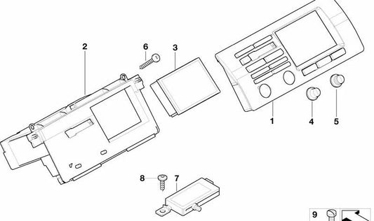 On-board Monitor Cover for BMW X5 E53 (OEM 65528382435). Original BMW