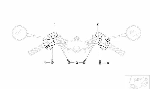Interruptor combinado derecho ABS/luz permanente/puño calefactable OEM 61317709742 para motos BMW R 1150 GS, R 1150 GS Adventure. Original BMW Motorrad.