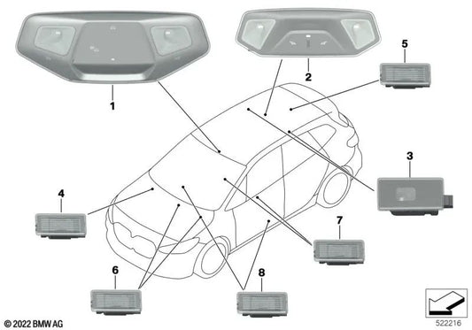 Links links Dach links für BMW Serie 2 U06 (OEM 63315A4A5A9). Original BMW
