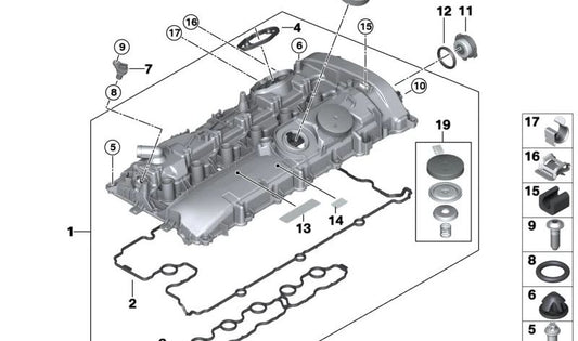 Clip de sujeción motor OEM 11127648915 para BMW F20, F21, F22, F23, F30, F31, F32, F33, F34, F36, F40, F44, F45, F46, F48, F49, F52, G01, G02, G05, G06, G07, G11, G12, G14, G15, G16, G20, G28, G30, G31, G32, G38, G90, I12, F90, F91, F92, F93 y MINI