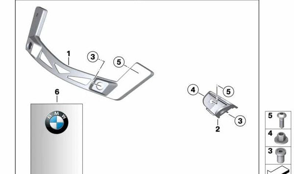 Adaptador soporte de revestimiento OEM 46637686638 para BMW Motorrad K1200 R, K1300 R. Original BMW Motorrad.