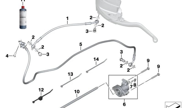 Conducto de embrague inferior OEM 32727914357 para motos BMW R 18, R 18 Classic, R 18 Roctane (K34). Original BMW Motorrad.