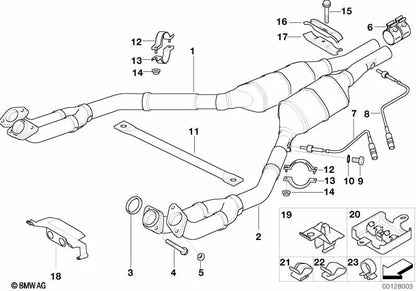 Abrazadera para BMW Serie 7 E38 (OEM 18301436758). Original BMW