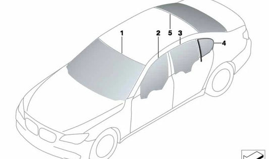 Green Side Glass per BMW 7 F01 Series, F02, F04 (OEM 51337182088). BMW originale