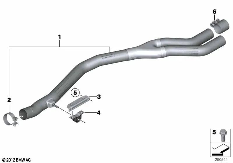 Suporte do tubo frontal para BMW E70N, E71 (OEM 18308572038). BMW original.