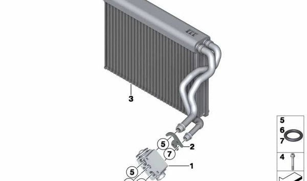 Evaporador del sistema de aire acondicionado OEM 64119262433 para BMW (F25, F26). Original BMW.