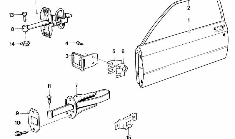 OEM 41511875653 charnière de porte d'entrée gauche pour BMW E21. Pièce BMW originale.